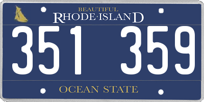 RI license plate 351359