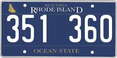 RI license plate 351360