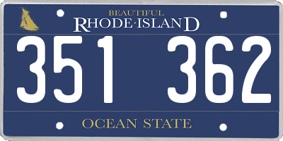 RI license plate 351362