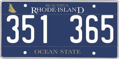 RI license plate 351365