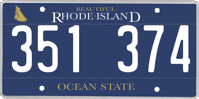 RI license plate 351374