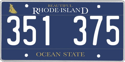 RI license plate 351375