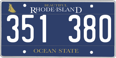 RI license plate 351380