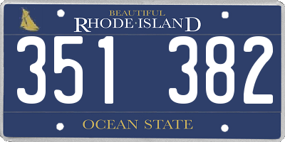 RI license plate 351382