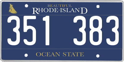 RI license plate 351383