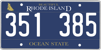 RI license plate 351385