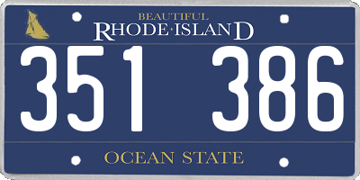 RI license plate 351386