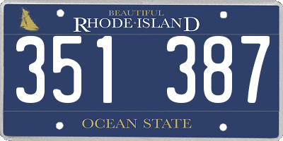 RI license plate 351387