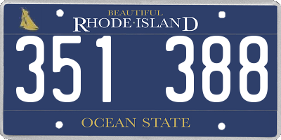 RI license plate 351388