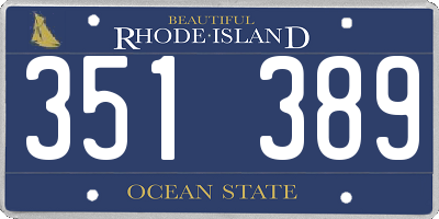 RI license plate 351389