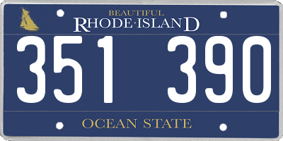 RI license plate 351390