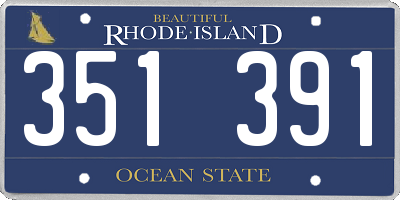RI license plate 351391