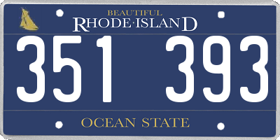 RI license plate 351393