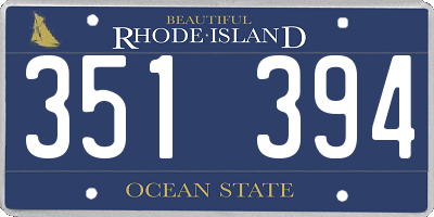 RI license plate 351394