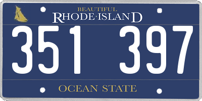 RI license plate 351397