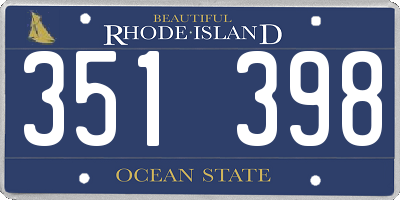 RI license plate 351398