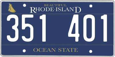 RI license plate 351401