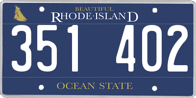 RI license plate 351402
