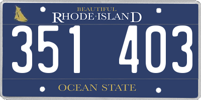 RI license plate 351403