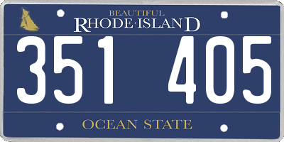 RI license plate 351405