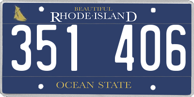 RI license plate 351406
