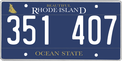 RI license plate 351407