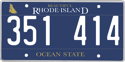 RI license plate 351414