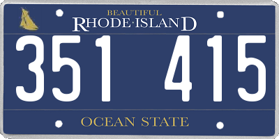 RI license plate 351415