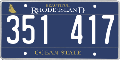 RI license plate 351417