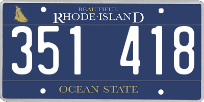 RI license plate 351418
