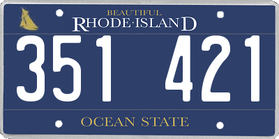 RI license plate 351421