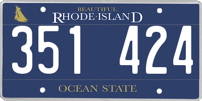 RI license plate 351424