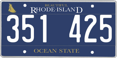 RI license plate 351425