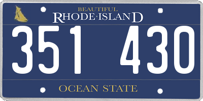 RI license plate 351430
