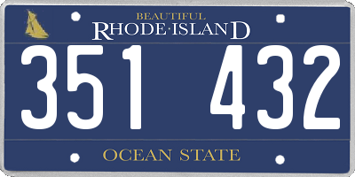 RI license plate 351432