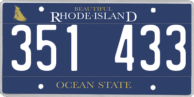 RI license plate 351433