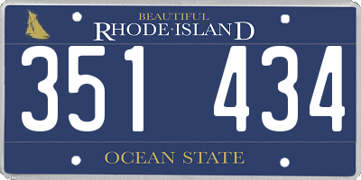 RI license plate 351434