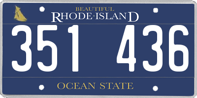 RI license plate 351436