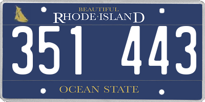 RI license plate 351443