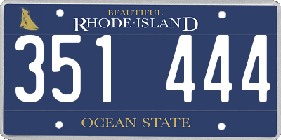 RI license plate 351444