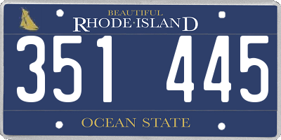 RI license plate 351445
