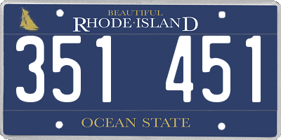 RI license plate 351451