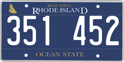 RI license plate 351452