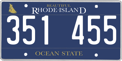 RI license plate 351455