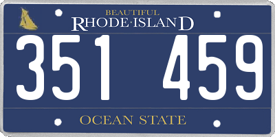 RI license plate 351459
