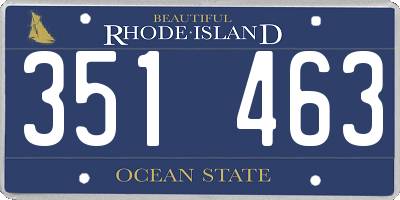 RI license plate 351463