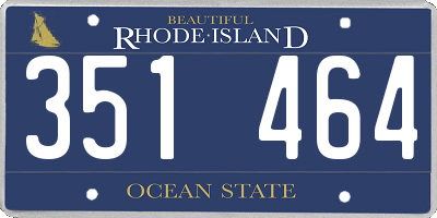 RI license plate 351464