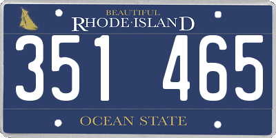 RI license plate 351465
