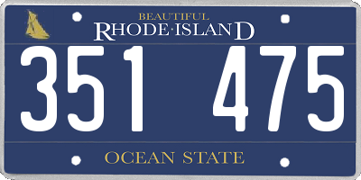 RI license plate 351475