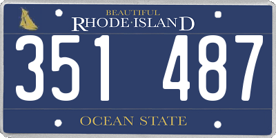 RI license plate 351487